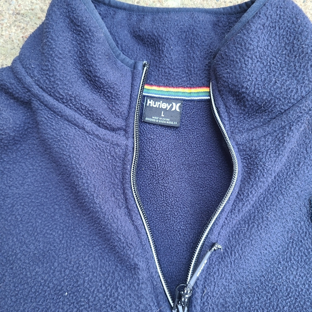Hurley x Pendelton Jacket Mens Large Blue 1/2 Zip Pullover Fleece Anorak - Picture 3 of 6